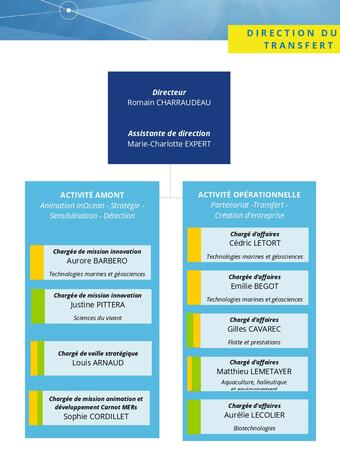 Organigramme de la Direction Innovation de l'Ifremer - 06/2022.