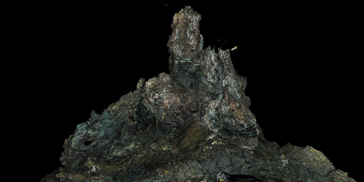Vue 3D de la cheminée hydrothermale Tour Eiffel en 2020