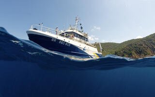 Navire océanographique Téthys II en mer Méditerranée. Campagne SUCHI Med 2021.