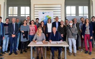 Anne-Lucie Wack et François Houllier ont signé l'accord-cadre sur le campus de l’Institut Agro, à Rennes