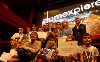 Remise des Prix de la compétition Lumexplore Junior en présence de Nicolas Hulot en 2019