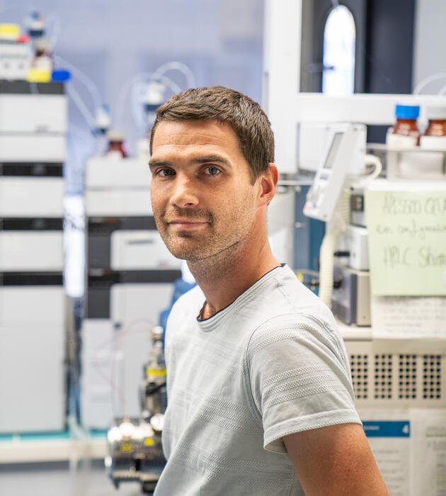 Damien Réveillon, chercheur a l'Ifremer dans le laboratoire Métabolites des microalgues. Centre Ifremer de Nantes. 2022.